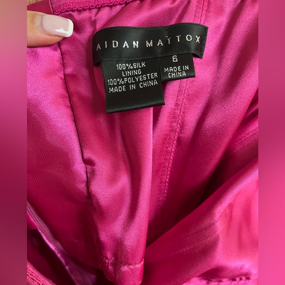 NWOT! Aidan Mattox Pearl Collar Silk Halter Evening Gown - Picture 4 of 4